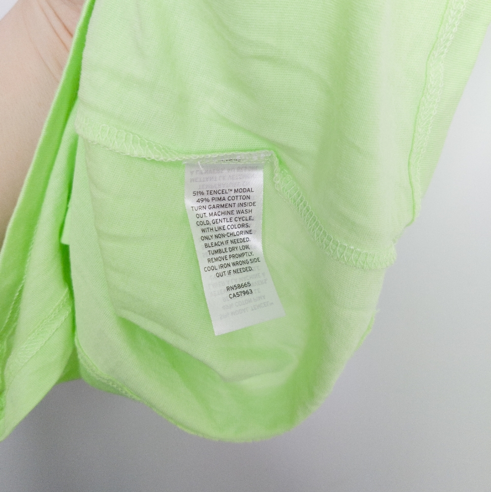 Halogen Women's T-shirt Lime Green Small Top Nordstrom - Picture 5 of 5